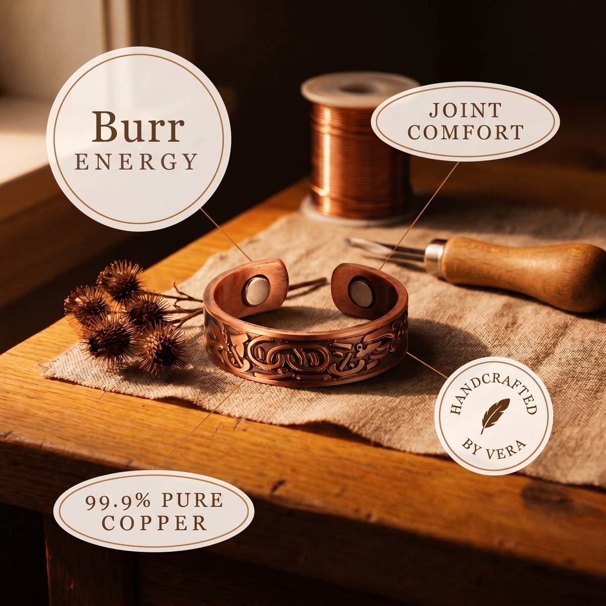 Ayurveda Heritage Burr Copper Ring