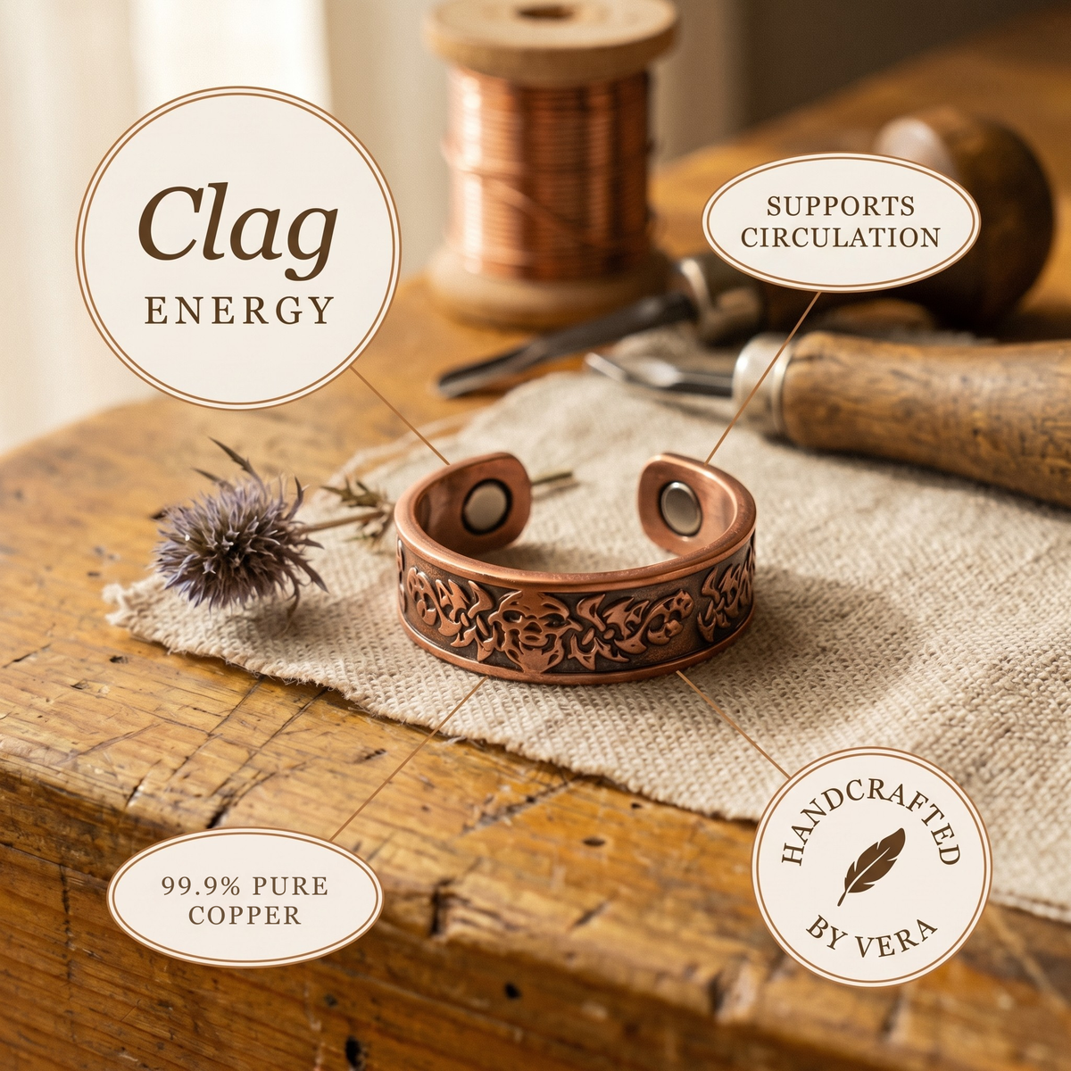 Ayurveda Heritage Clag Copper Ring