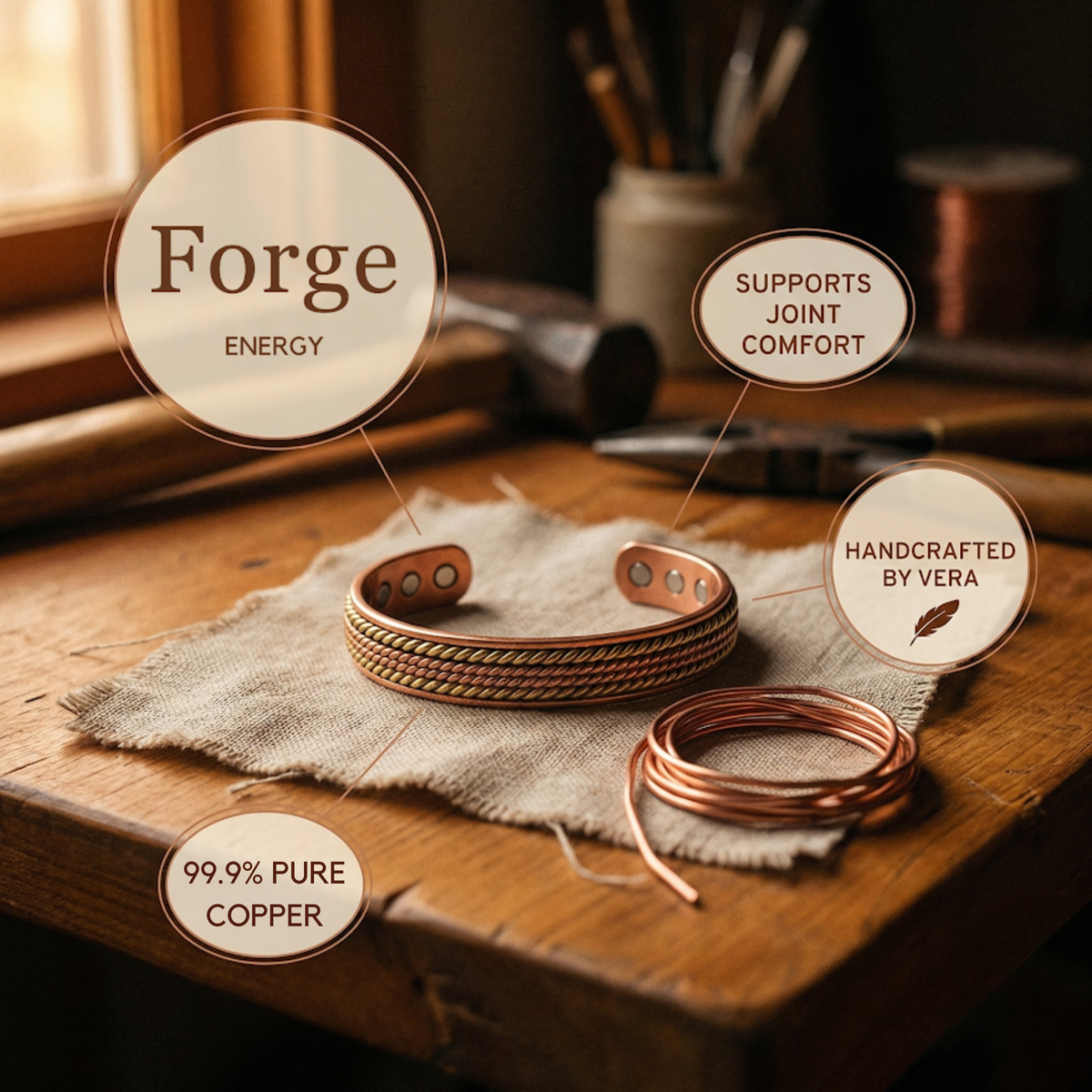 Ayurveda Heritage Forge Copper Bracelet
