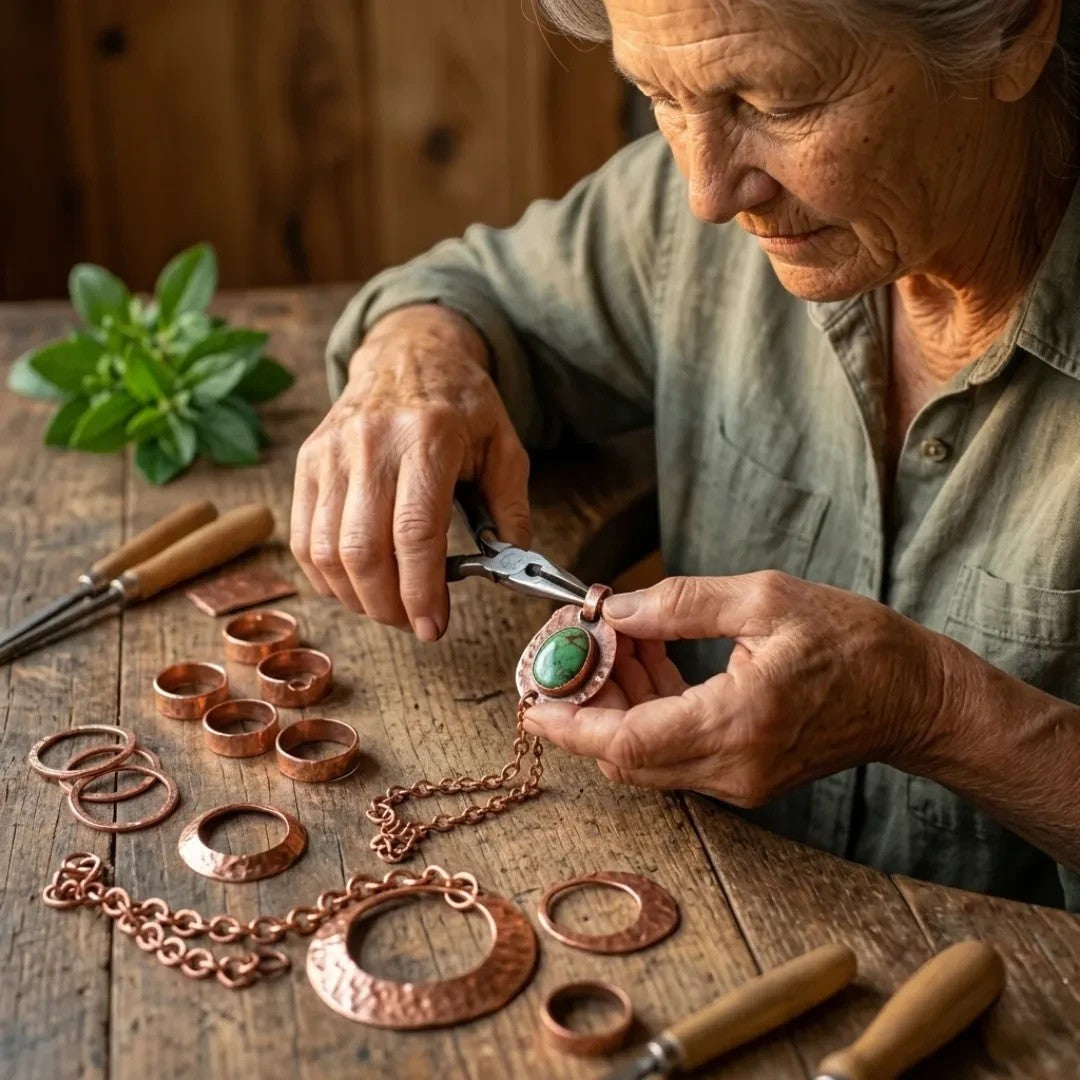 Ayurveda Heritage Ochre Men's Copper Bracelet