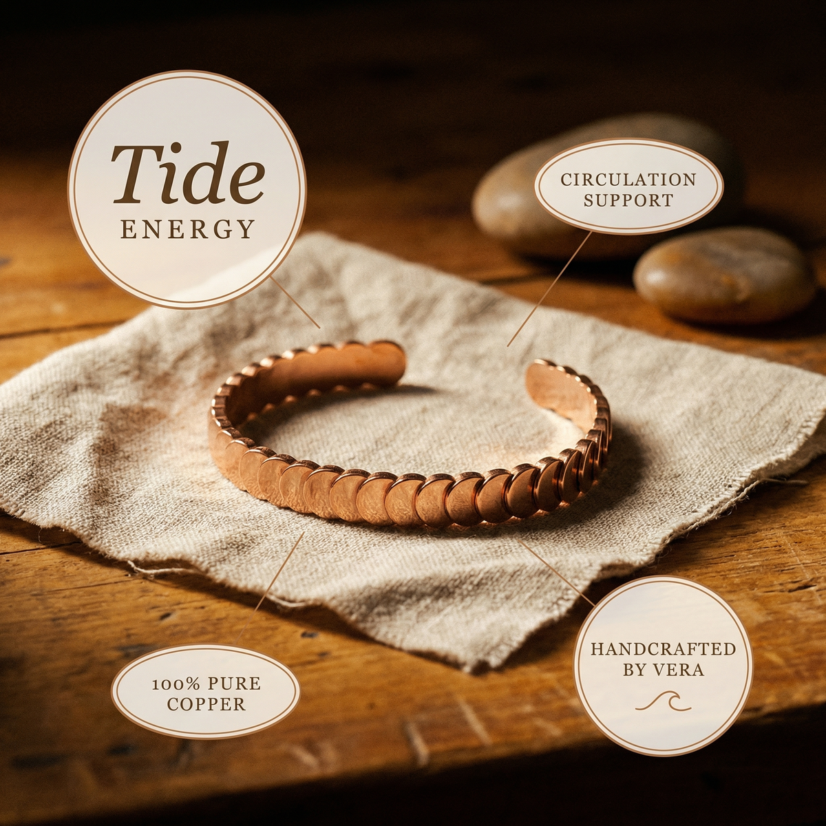 Ayurveda Heritage Tide Copper Bracelet
