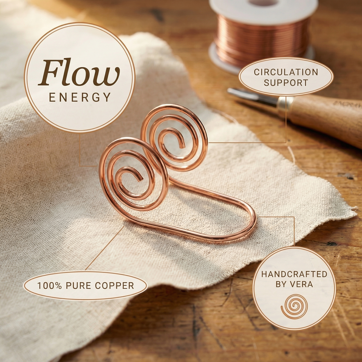 Ayurveda Heritage Flow Copper Hand Spiral