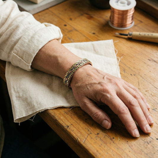 Ayurveda Heritage Weave Copper Bracelet