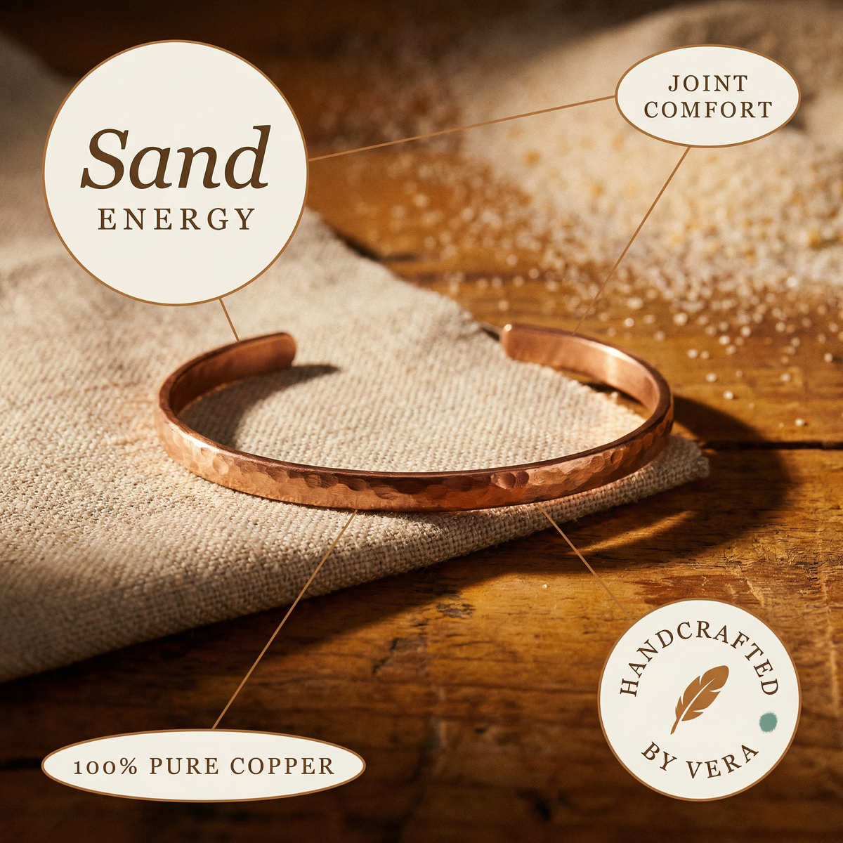 Ayurveda Heritage Sand Copper Anklet