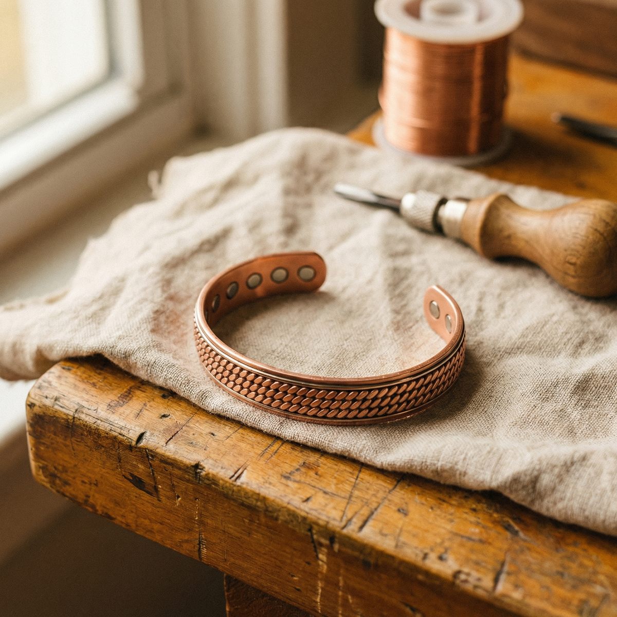 Ayurveda Heritage Wave Copper Bracelet