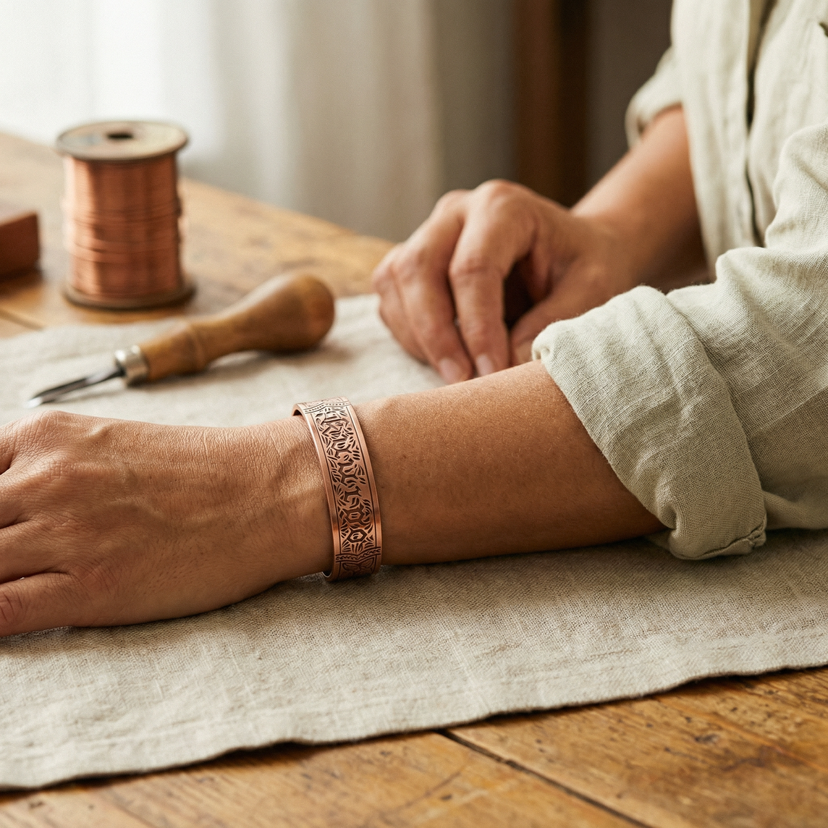 Ayurveda Heritage Drift Copper Bracelet