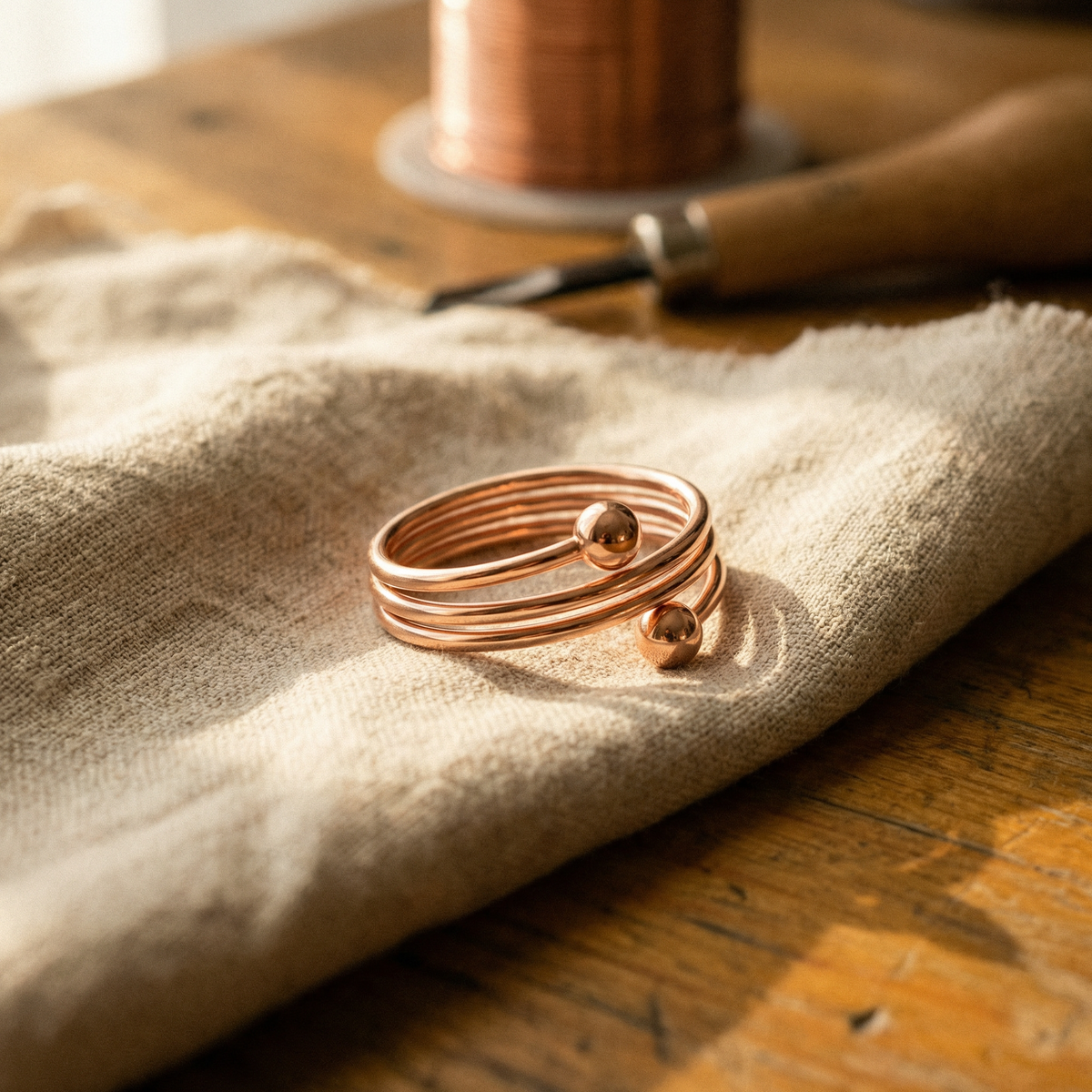 Ayurveda Heritage Silt Copper Ring