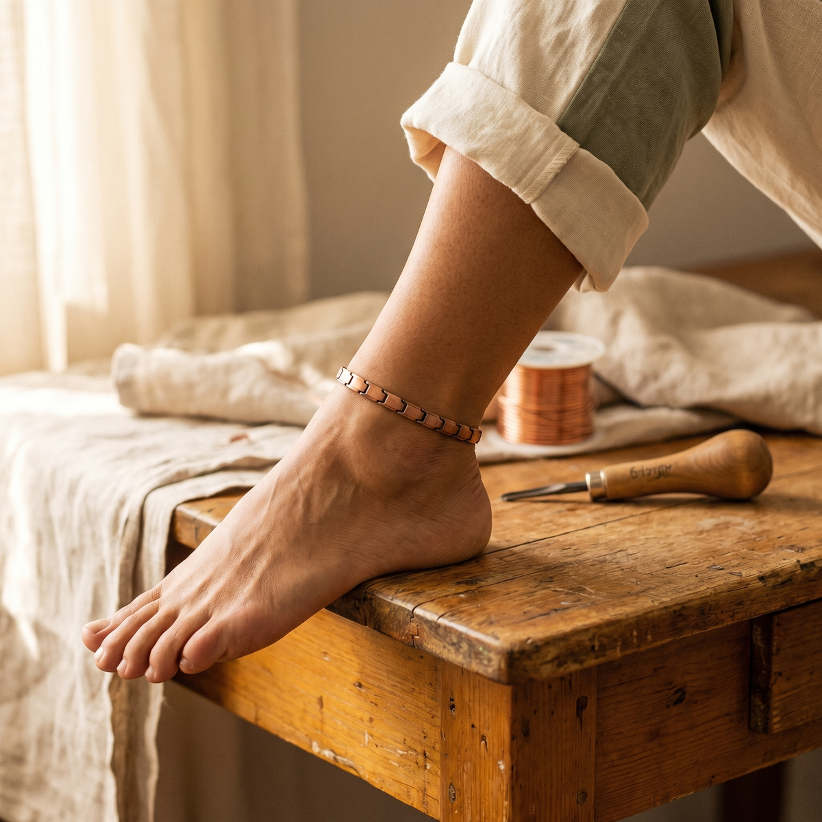 Ayurveda Heritage Shore Copper Anklet