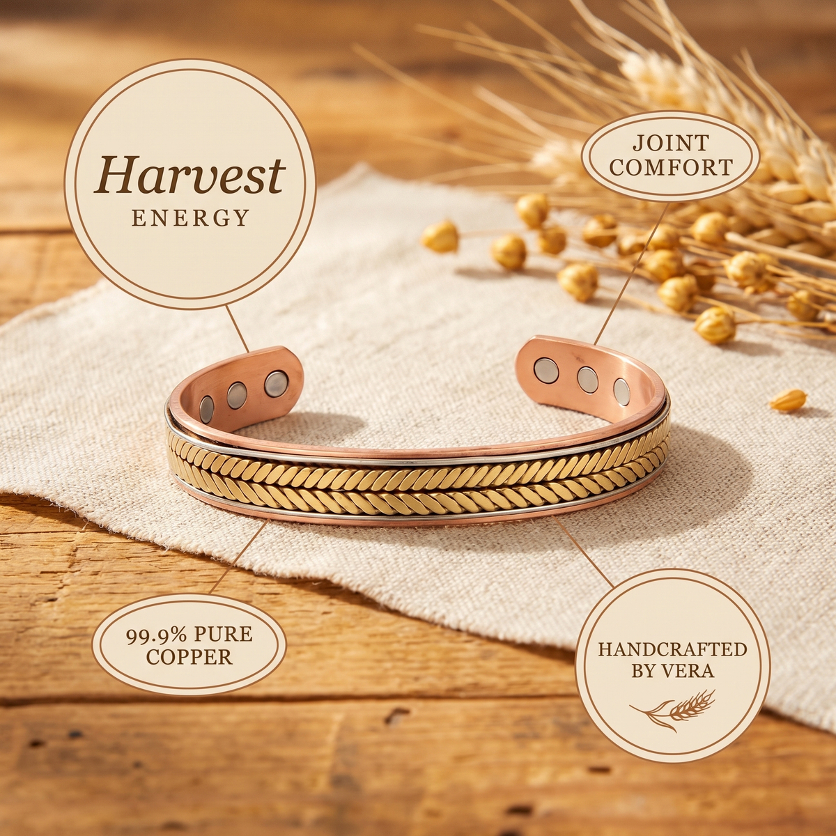 Ayurveda Heritage Harvest Copper Bracelet