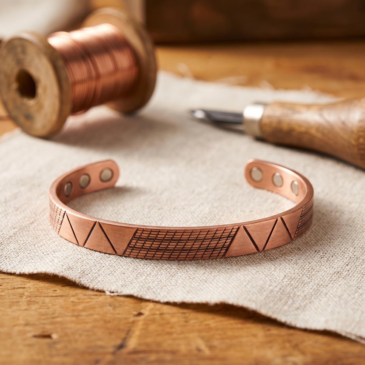 Ayurveda Heritage Crest Copper Bracelet