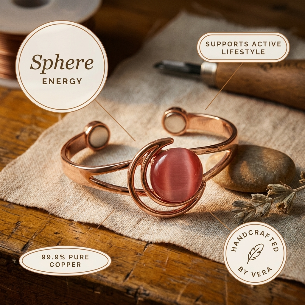 Ayurveda Heritage Sphere Pink Copper Bracelet