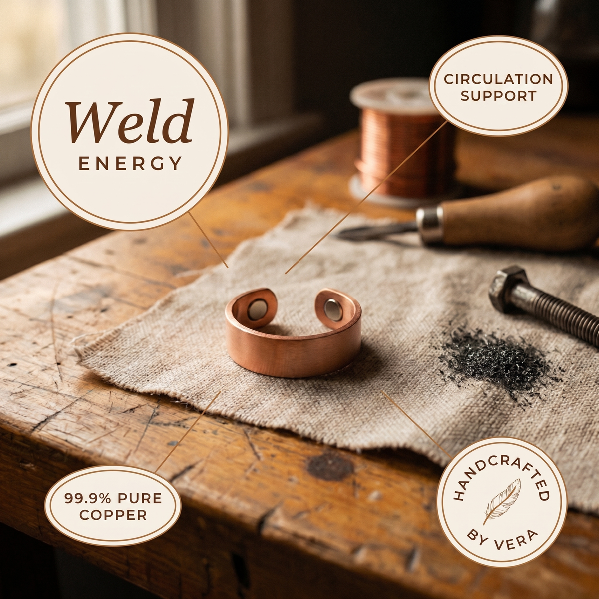 Ayurveda Heritage Weld Copper Ring