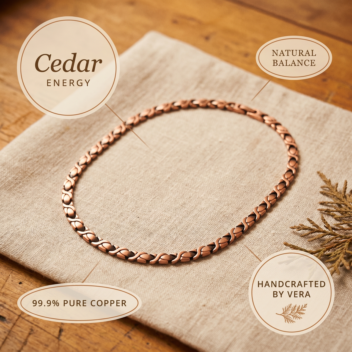 Ayurveda Heritage Cedar Copper Necklace