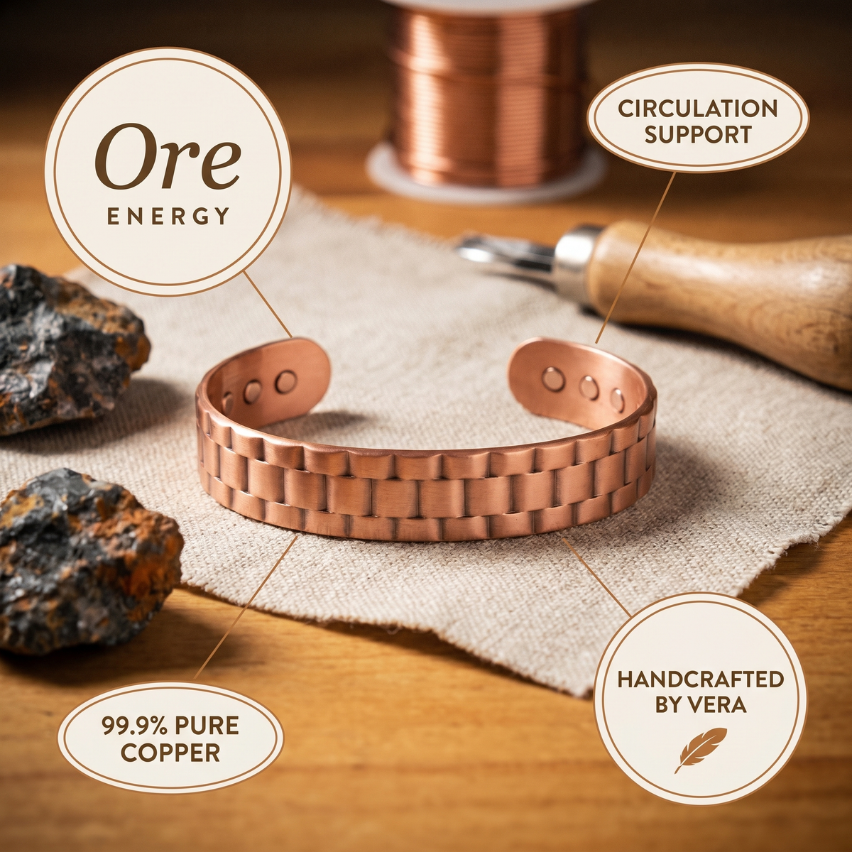 Ayurveda Heritage Ore Men's Copper Bracelet