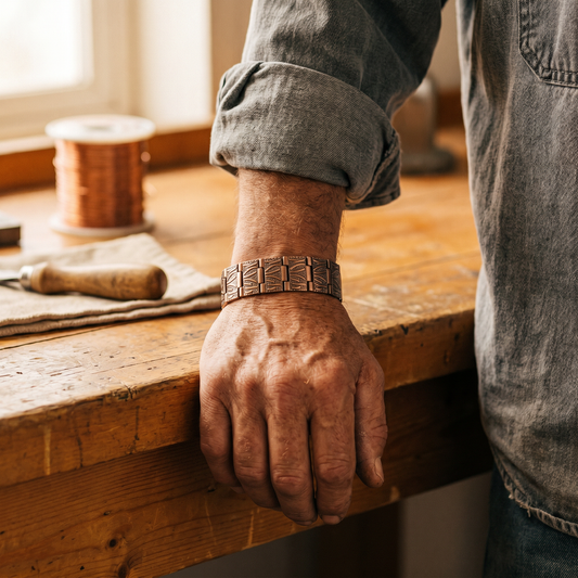 Ayurveda Heritage Grit Men's Copper Bracelet