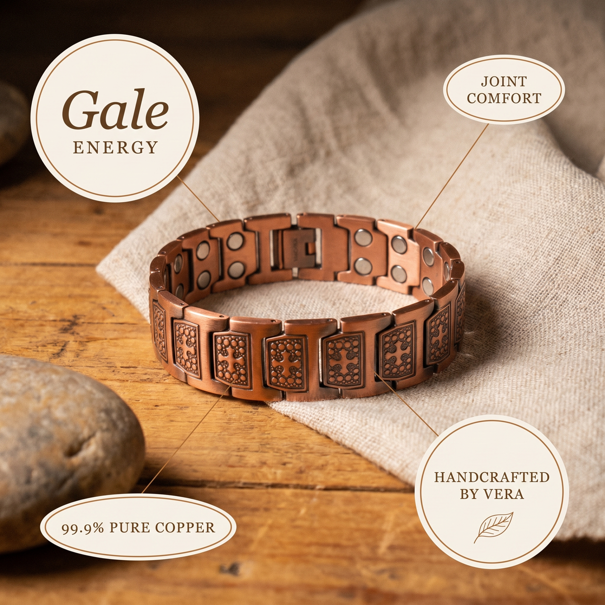 Ayurveda Heritage Gale Men's Copper Bracelet