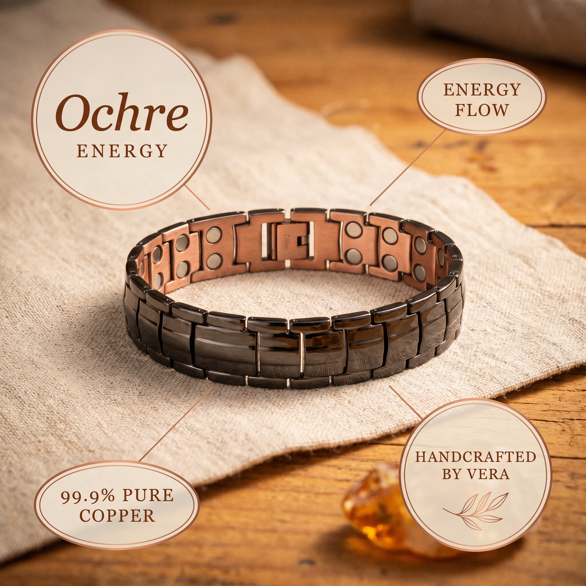 Ayurveda Heritage Ochre Men's Copper Bracelet