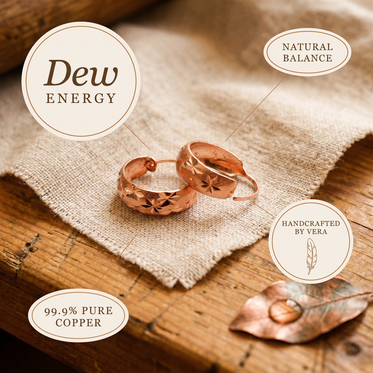 Ayurveda Heritage Dew Copper Earrings