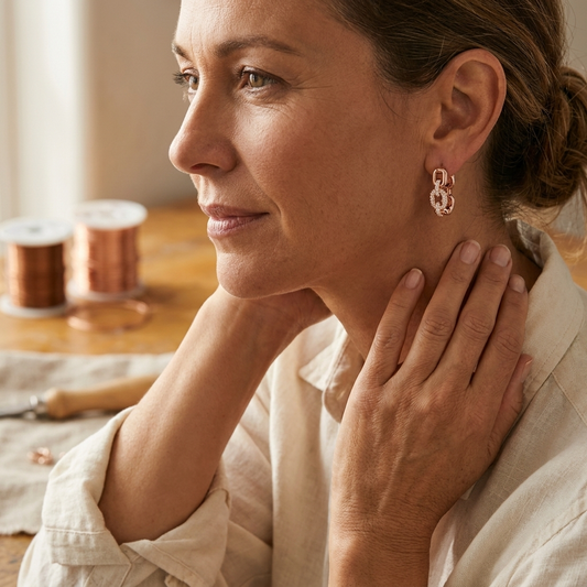 Ayurveda Heritage Tor Copper Earrings