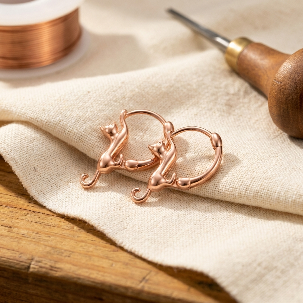 Ayurveda Heritage Swirl Copper Earrings