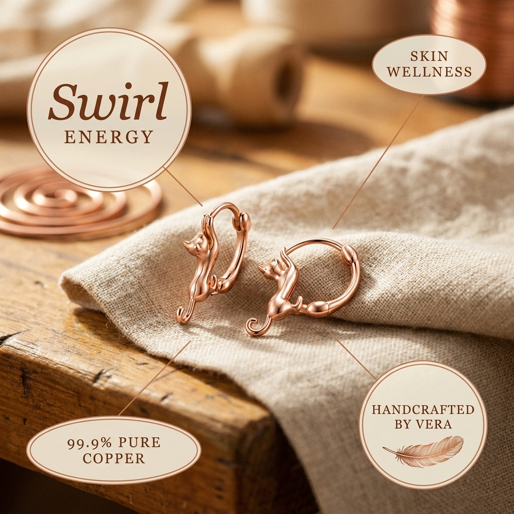Ayurveda Heritage Swirl Copper Earrings
