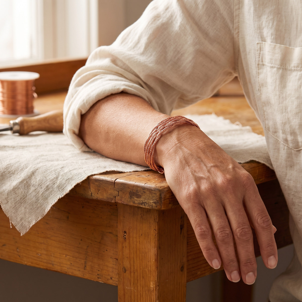 Ayurveda Heritage Elk Copper Bracelet