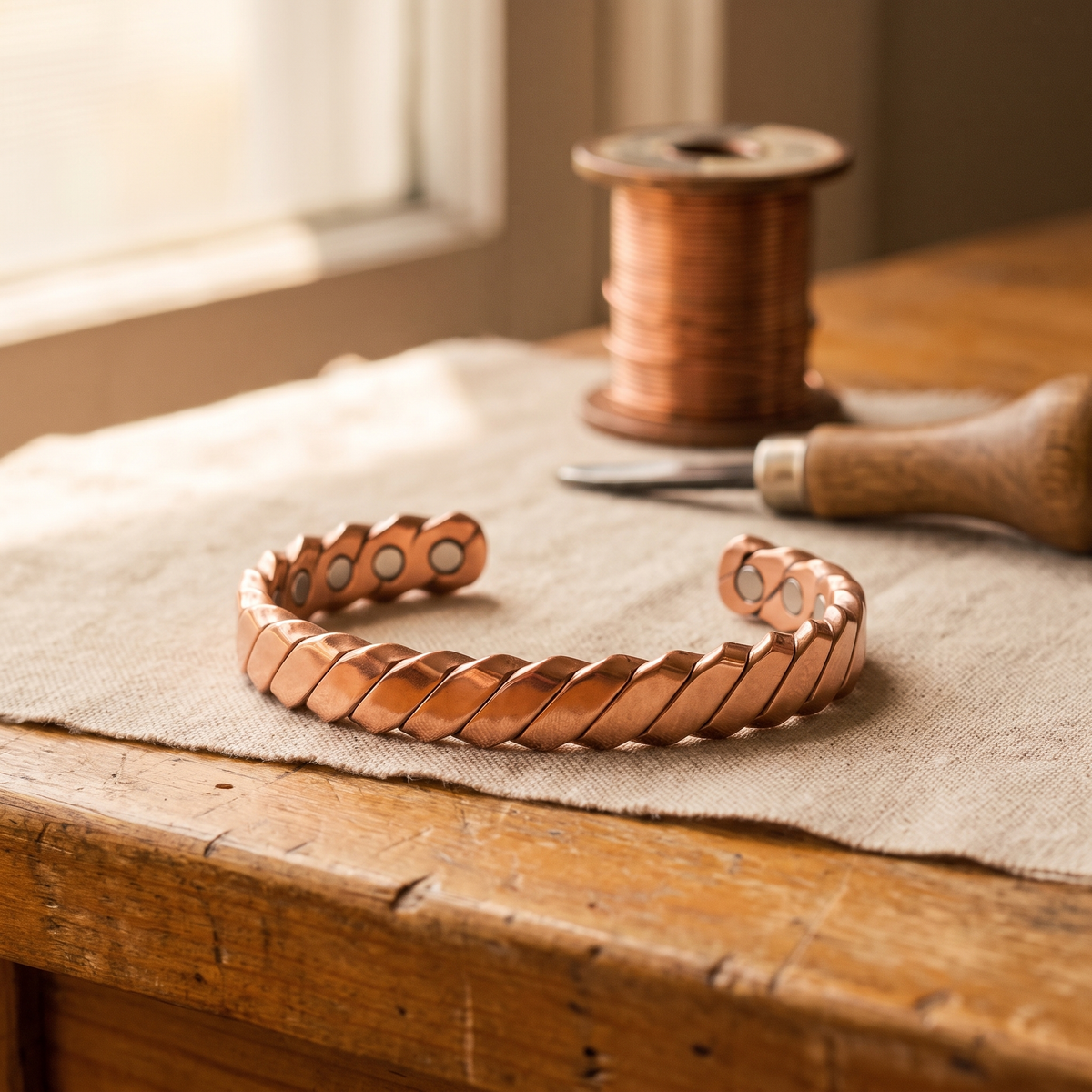 Ayurveda Heritage Moss Copper Bracelet