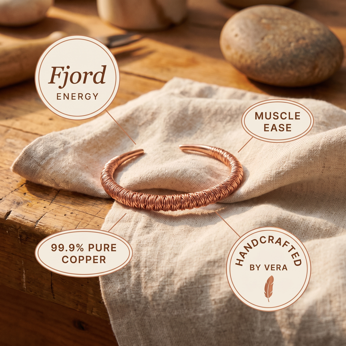 Ayurveda Heritage Fjord Copper Cuff