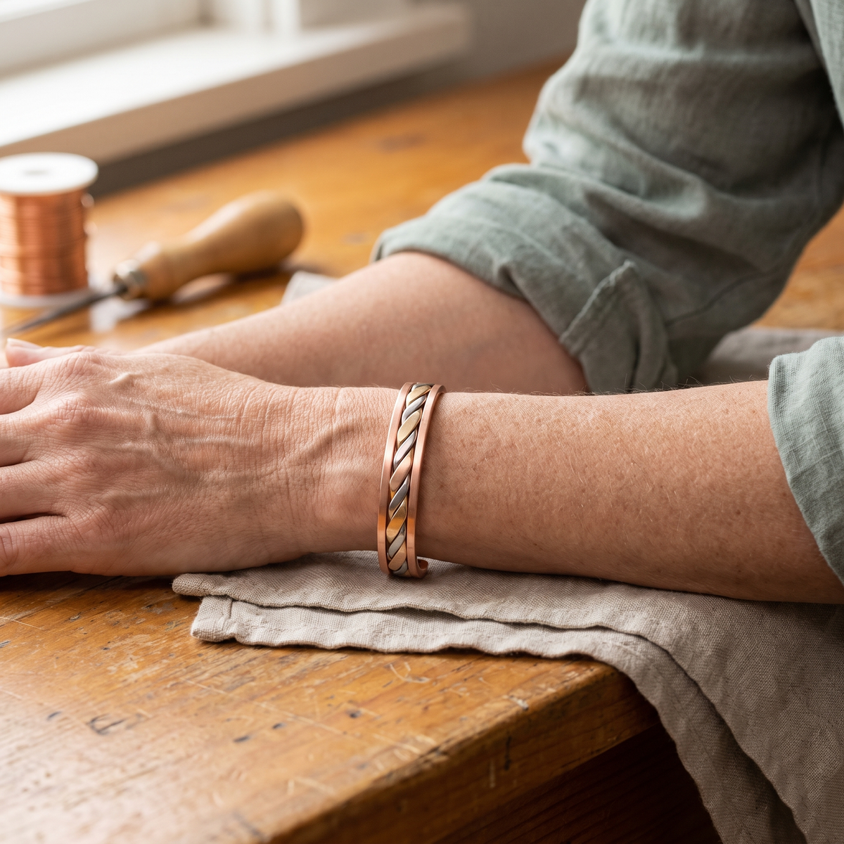 Ayurveda Heritage Bud Copper Bracelet