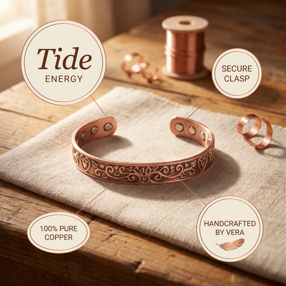 Ayurveda Heritage Tide Copper Bracelet