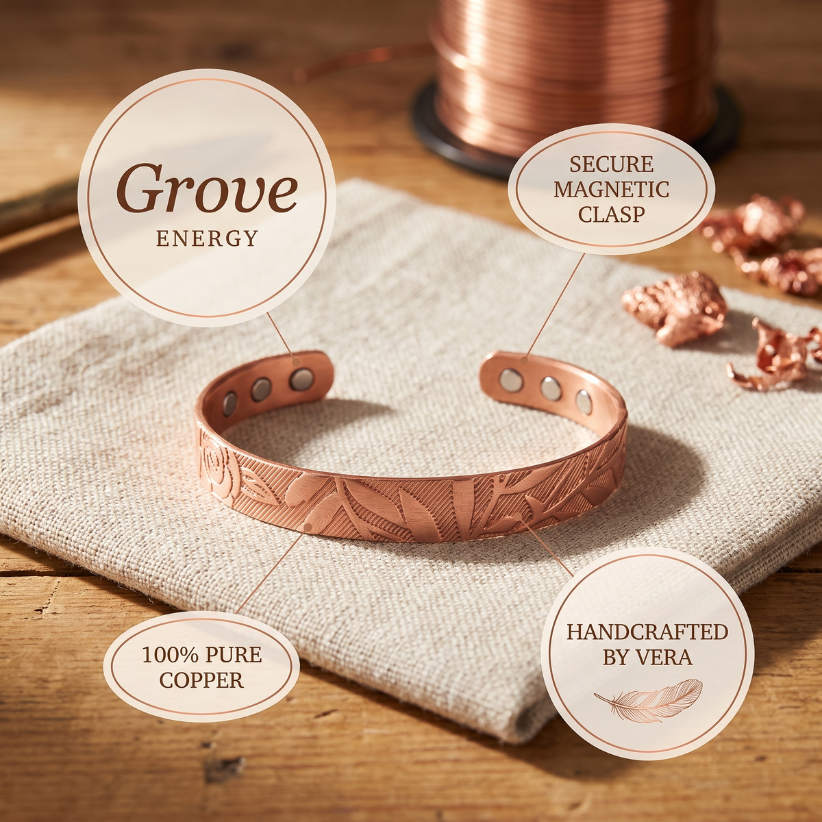 Ayurveda Heritage Grove Copper Bracelet