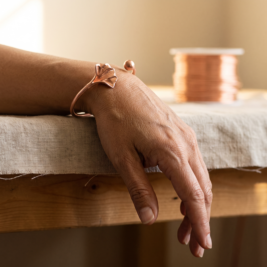Ayurveda Heritage Shell Copper Bracelet
