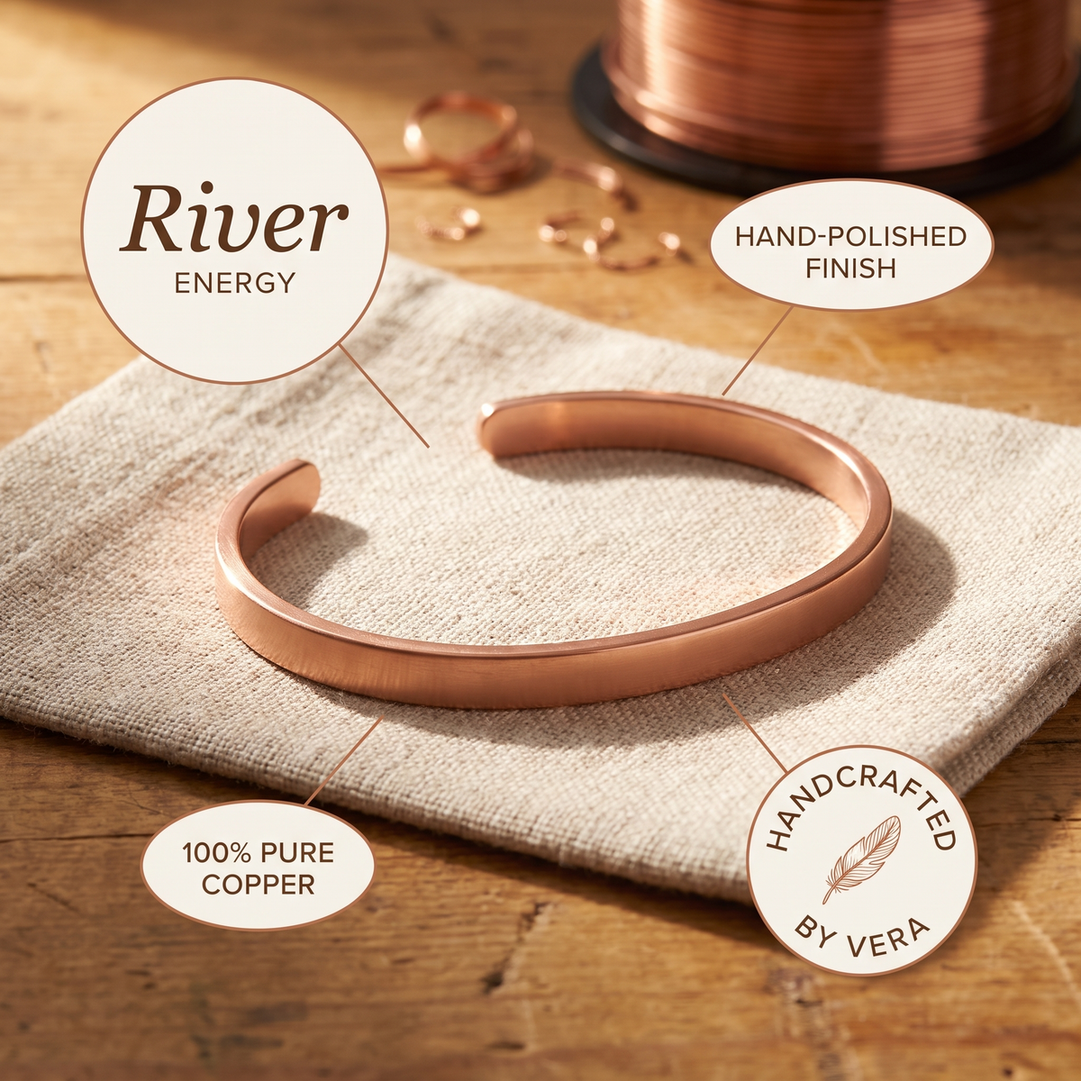 Ayurveda Heritage River Copper Bracelet