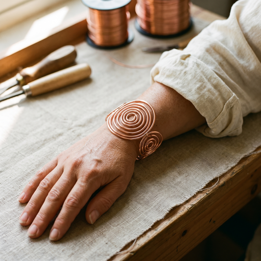 Ayurveda Heritage Spiral Copper Bracelet