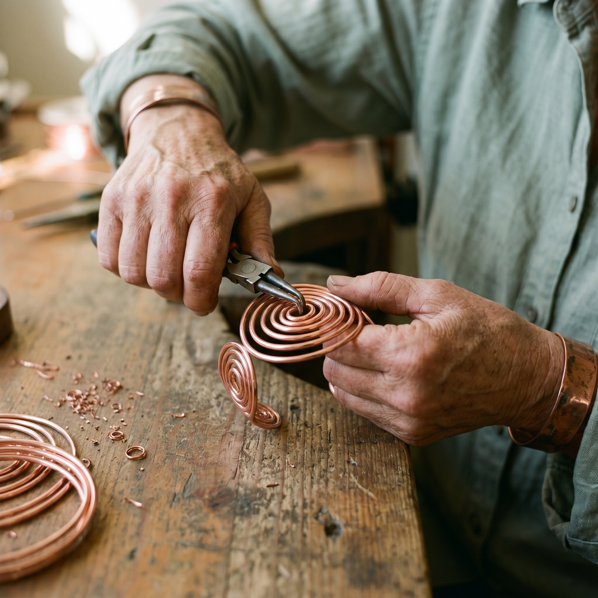 Ayurveda Heritage Spiral Copper Bracelet