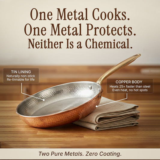 Ayurveda Heritage Pure Copper Frying Pan