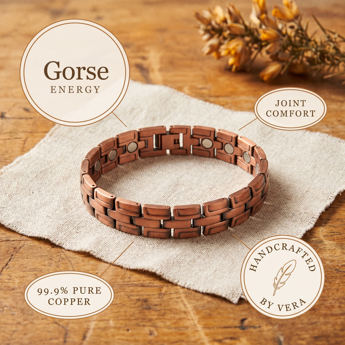 Ayurveda Heritage Gorse Men's Copper Bracelet