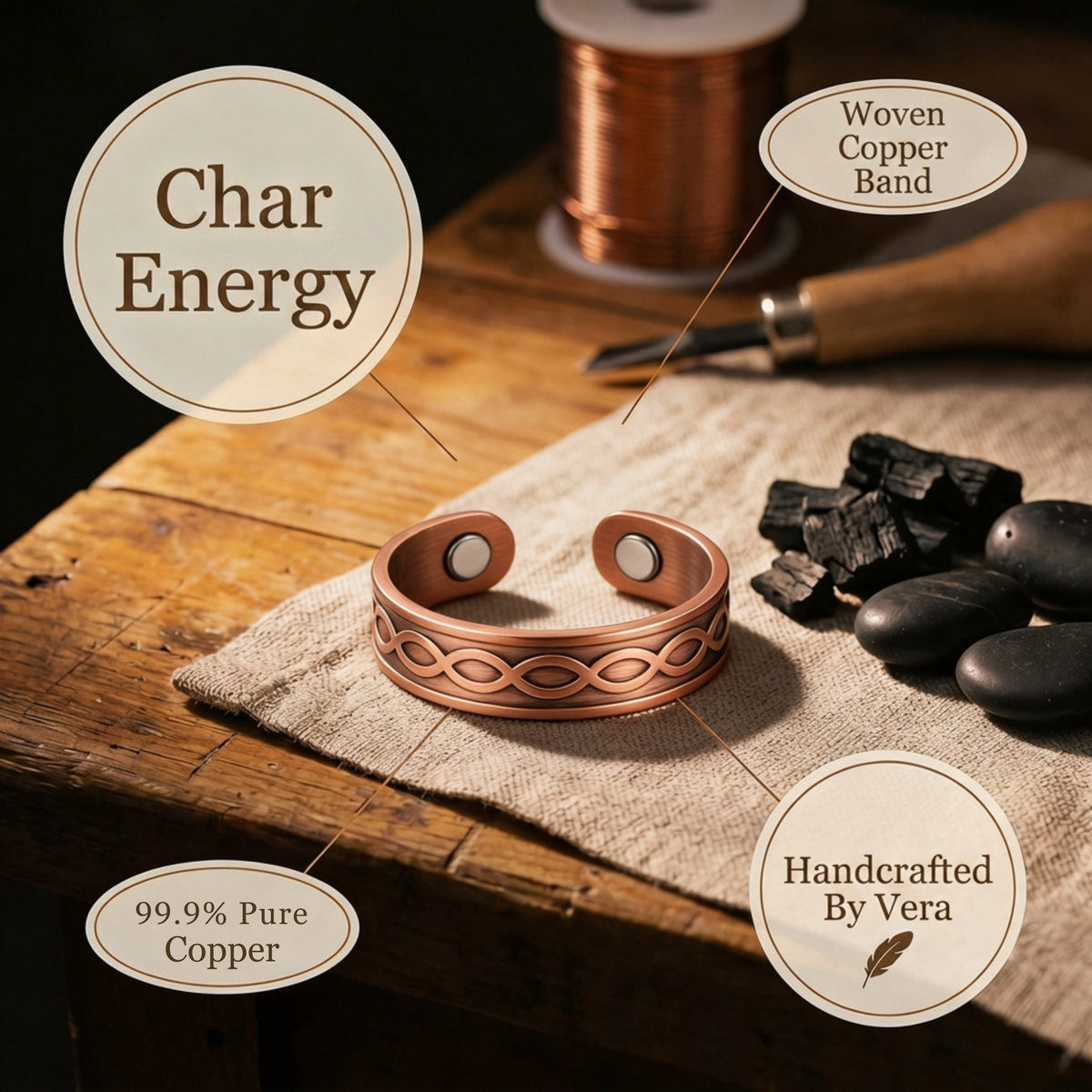 Ayurveda Heritage Char Copper Ring