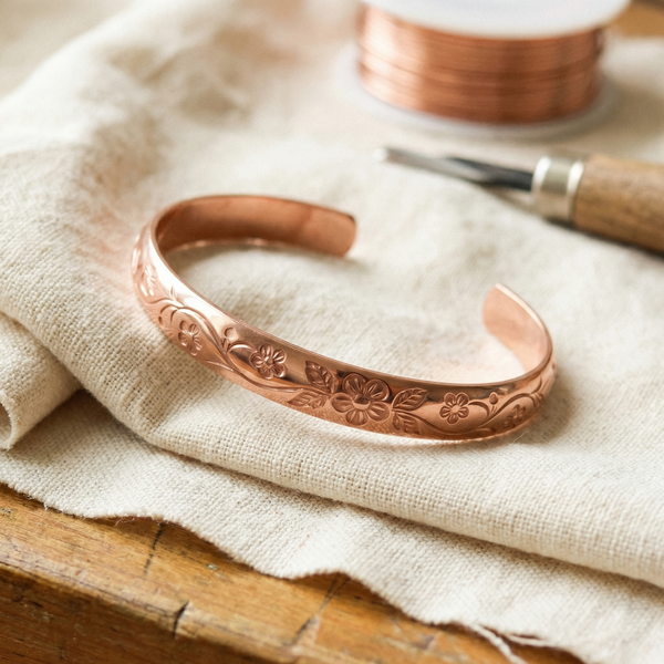 Ayurveda Heritage Bloom Copper Bracelet