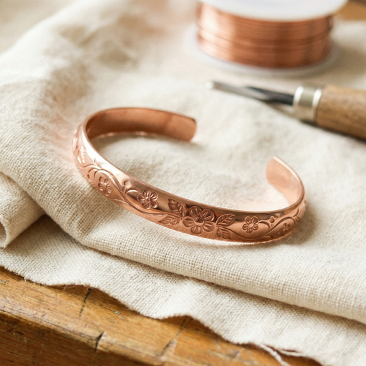 Ayurveda Heritage Bloom Copper Bracelet
