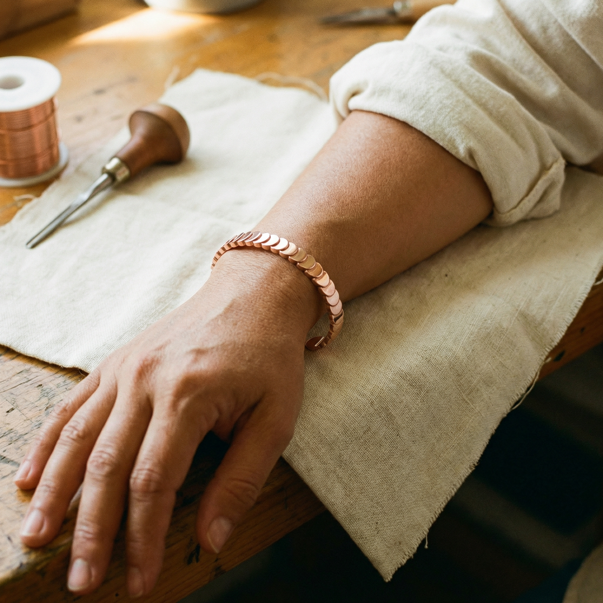 Ayurveda Heritage Tide Copper Bracelet