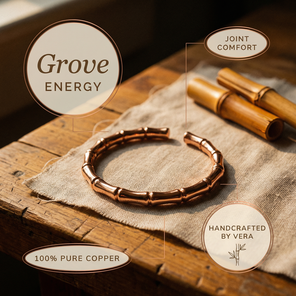 Ayurveda Heritage Grove Copper Bracelet