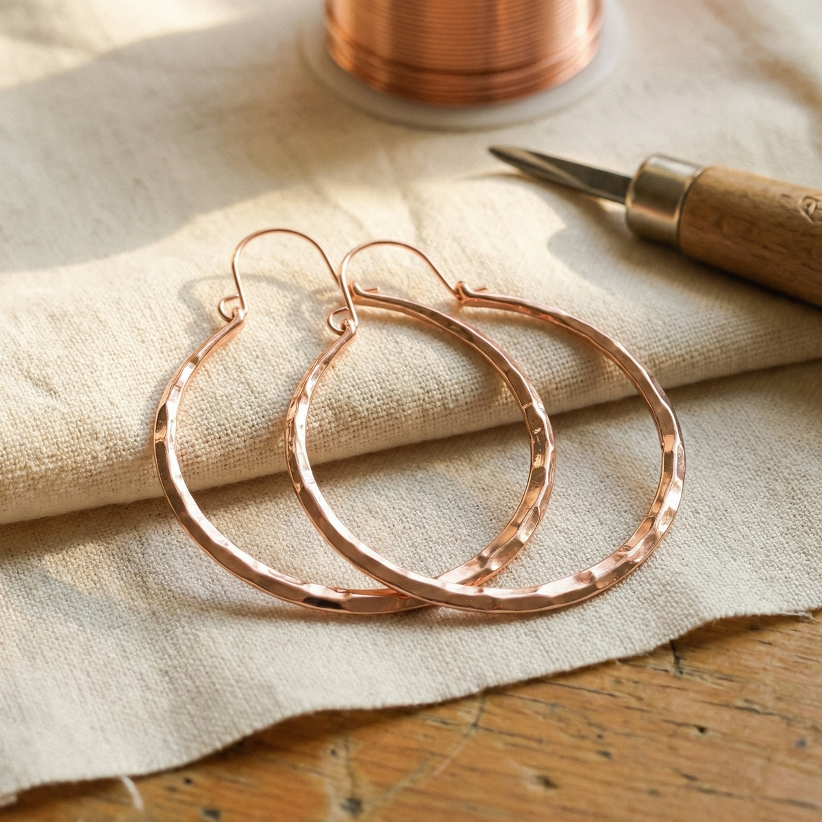 Ayurveda Heritage Willow Copper Earrings