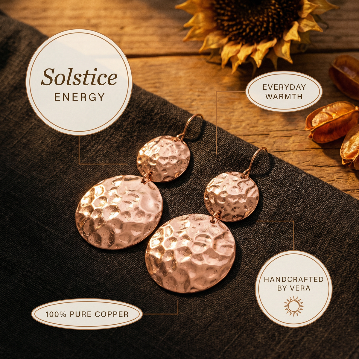 Ayurveda Heritage Solstice Copper Earrings