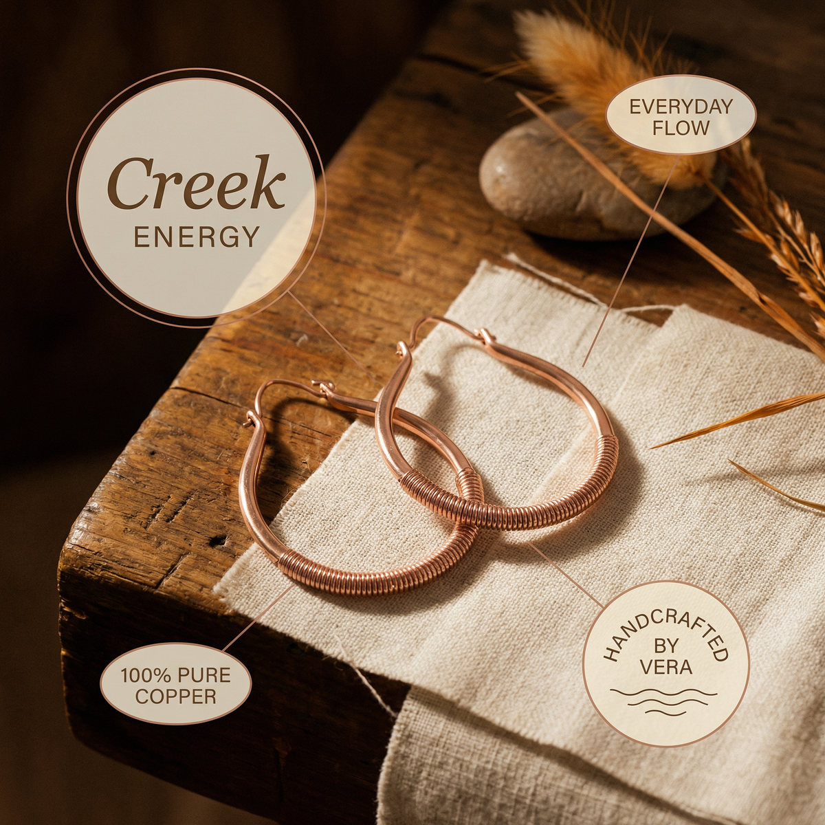 Ayurveda Heritage Creek Copper Earrings