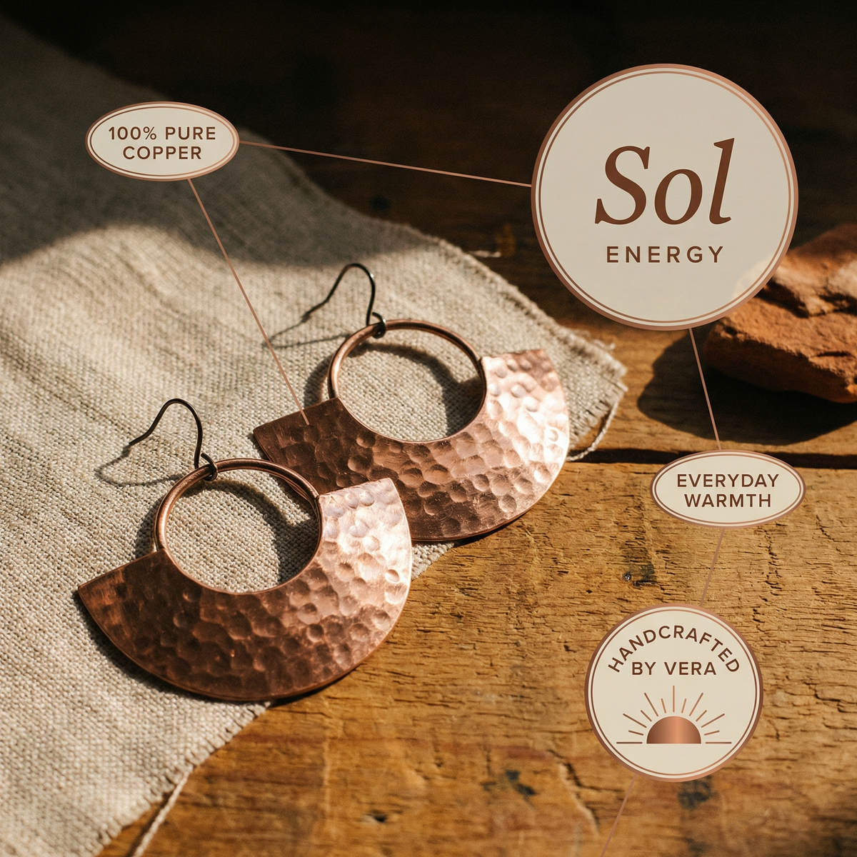 Ayurveda Heritage Sol Copper Earrings