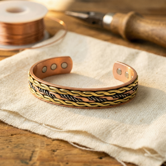 Ayurveda Heritage Weave Copper Bracelet