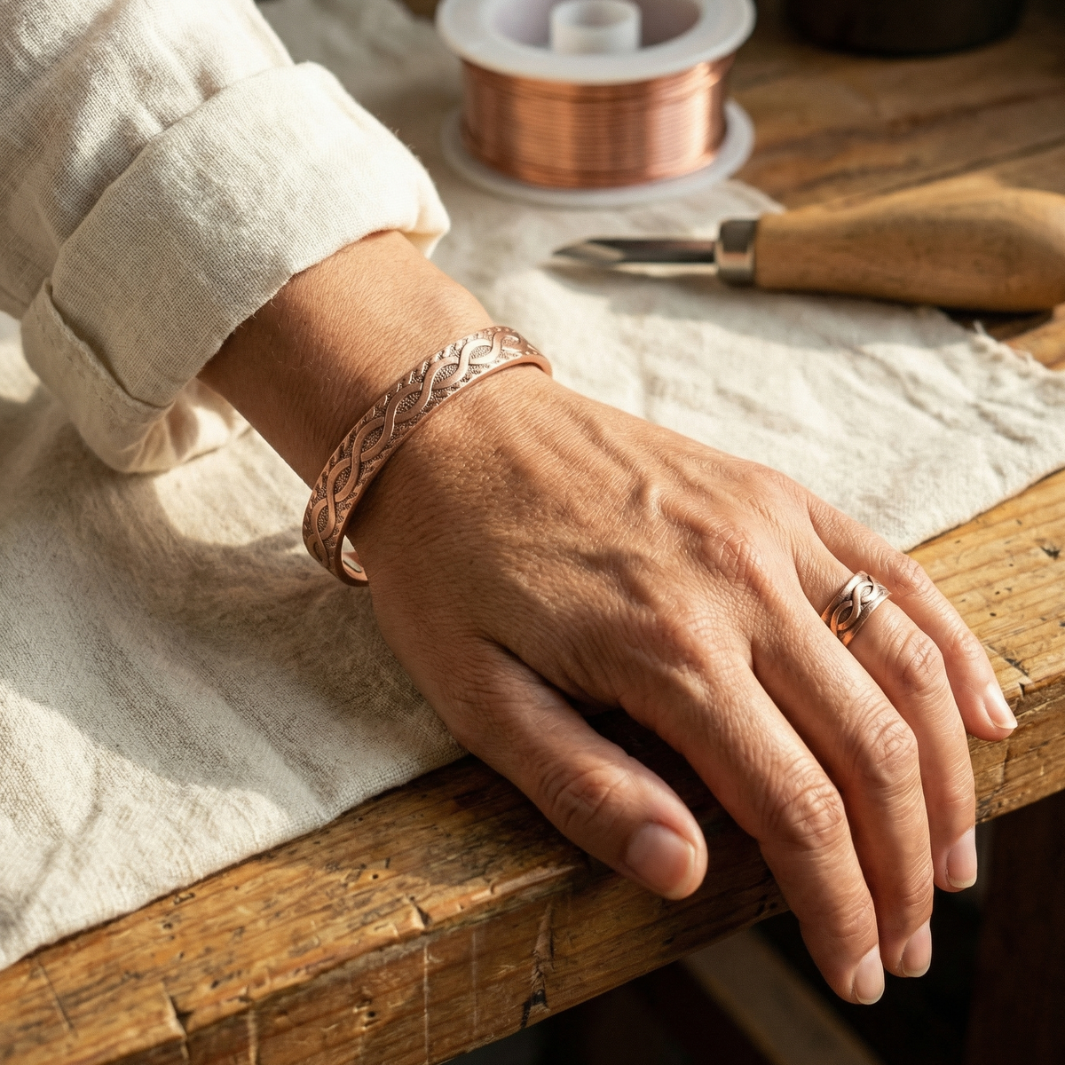 Ayurveda Heritage Knot Copper Set