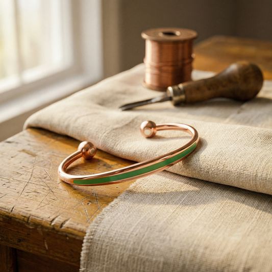Ayurveda Heritage Jade Copper Bracelet