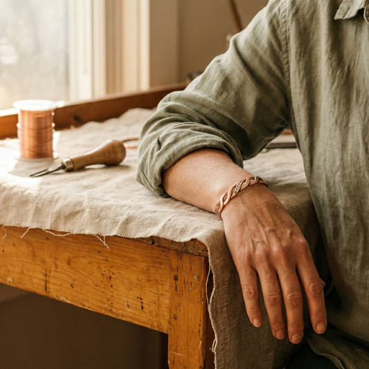 Ayurveda Heritage Seam Copper Bracelet